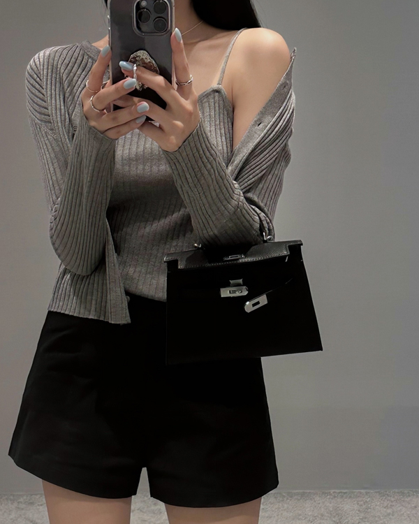 슬림 골지 나시 가디건 세트