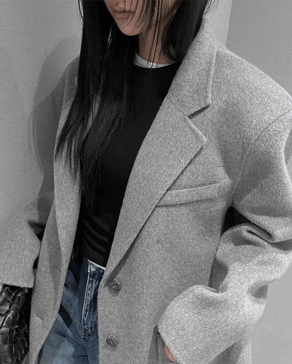 알파카 오버핏 울 자켓