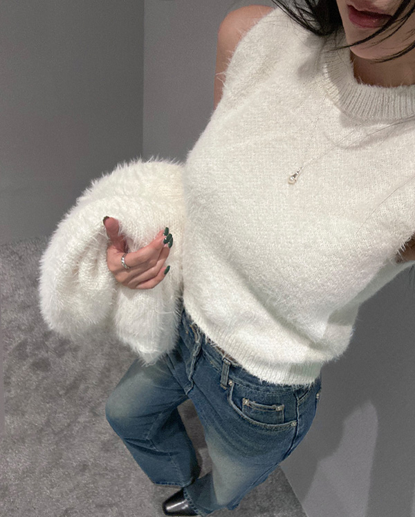 로망 퍼 나시 가디건 세트