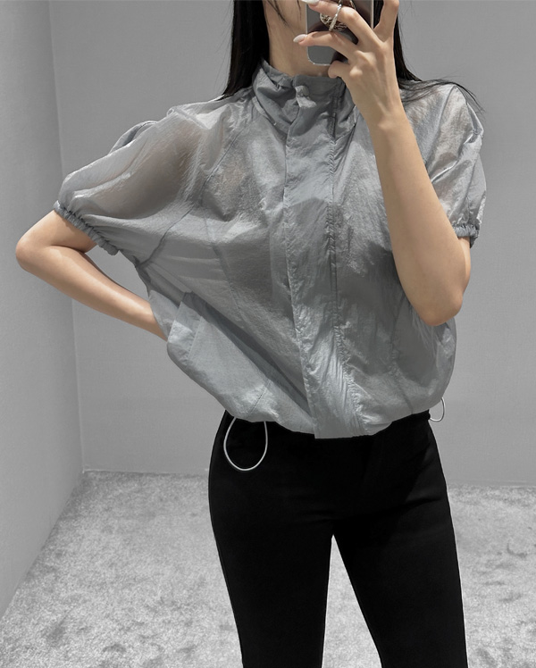 무스 시스루 하프 점퍼