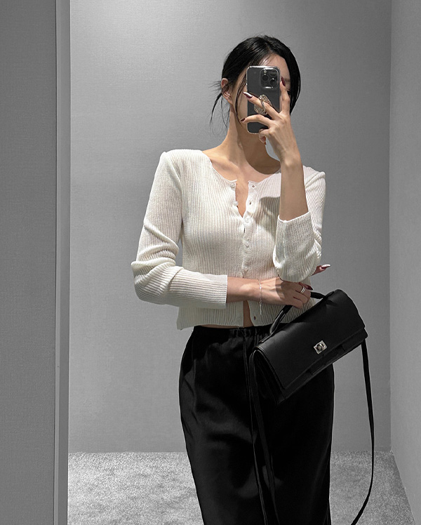 썸머 골지 크롭 가디건