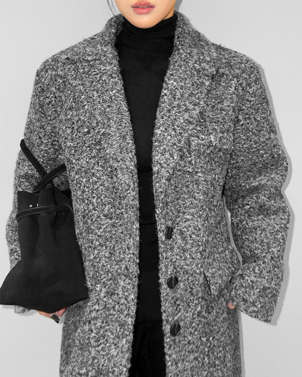 피엘 부클 롱 코트