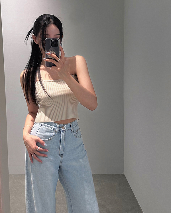 웨브 골지 튜브탑