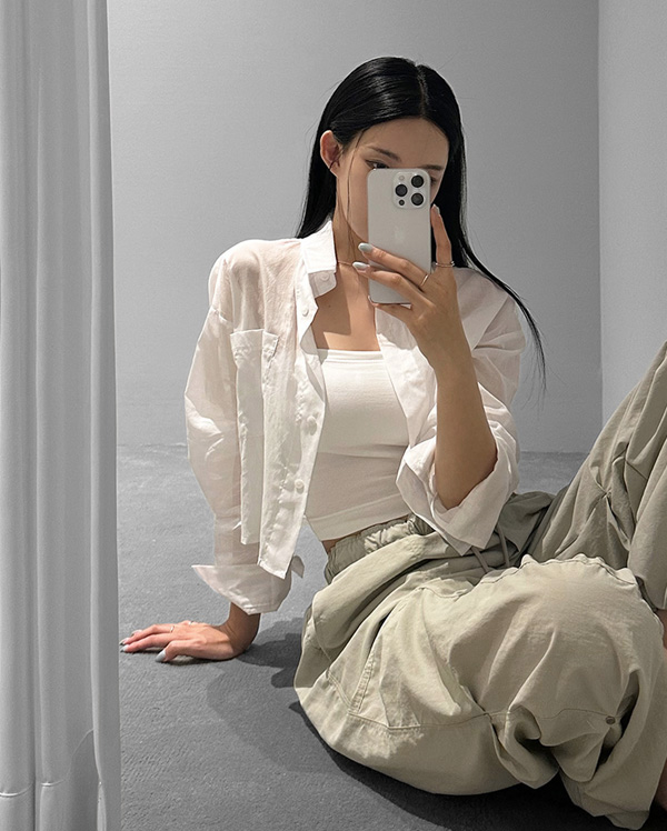 무브 크롭 셔츠 (*3COLOR)