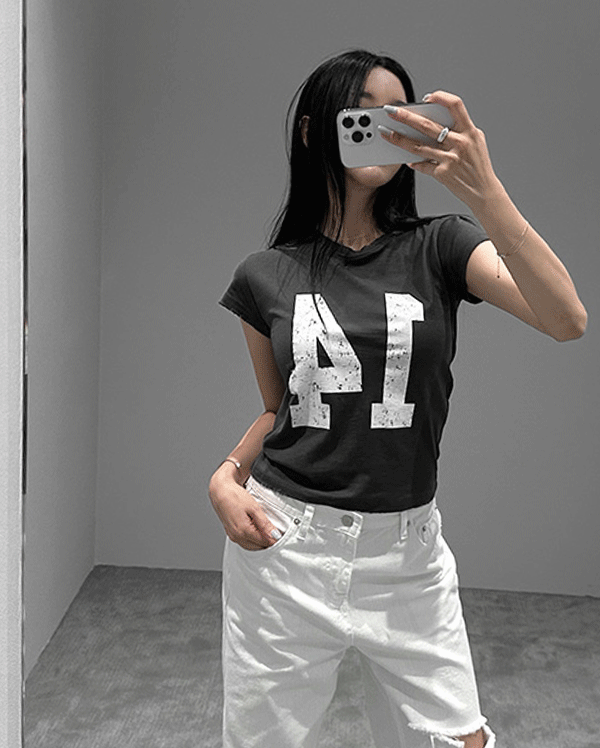 데미지 넘버 티셔츠 (*3COLOR)