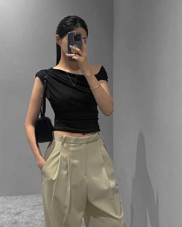 언발 셔링 티셔츠 (*6COLOR)