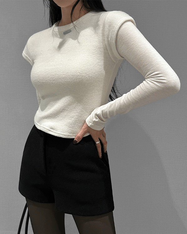 레빗 기모 반팔 티셔츠