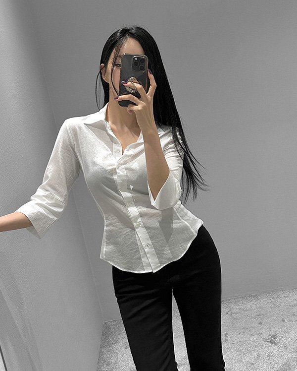 [Today 블랙] 프렌치 슬림핏 셔츠 (*2COLOR)