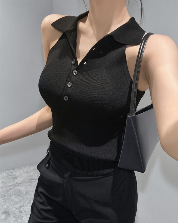 레모키 홀터 카라 니트