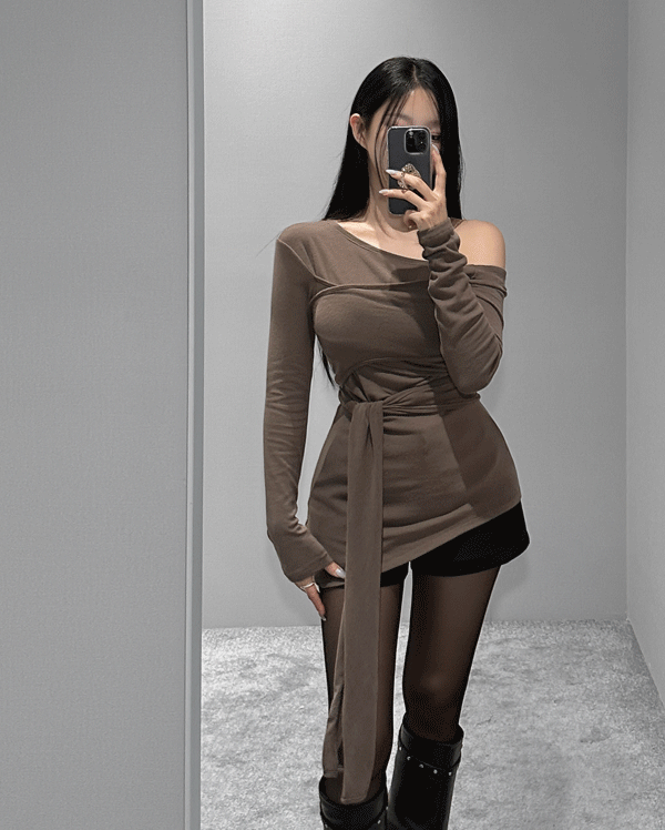 크로스 오프 랩 티셔츠