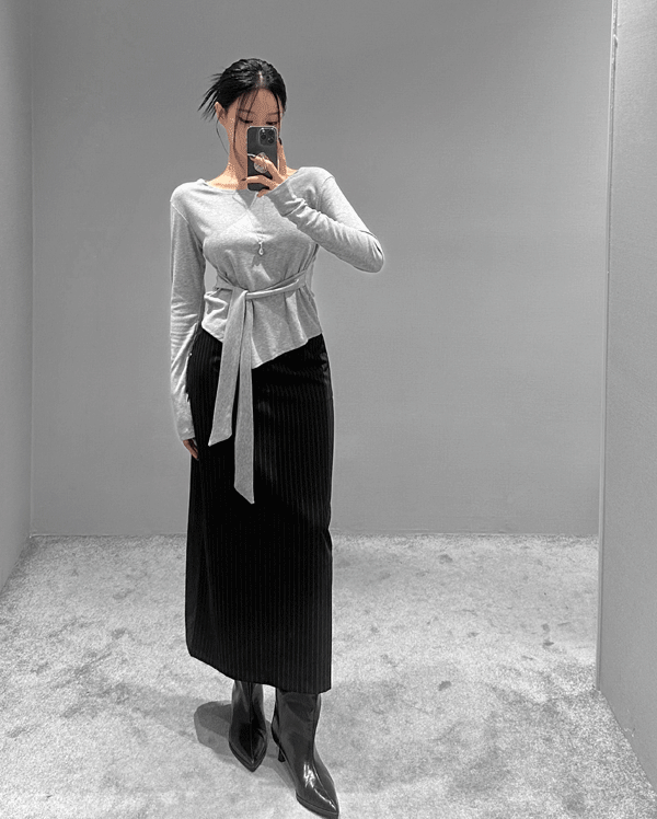 [당일배송] [블랙/아이보리] 투웨이 랩 티셔츠