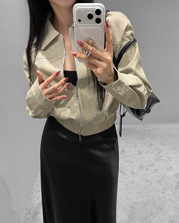 새틴 뷔스티에 탑