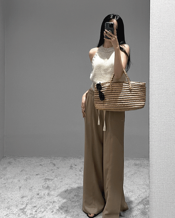 [당일배송] [모카] [MADE BY]  투웨이 슬릿 밴딩 팬츠