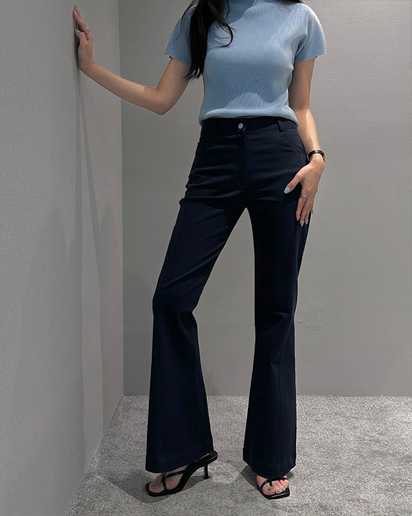 절개 스판 부츠컷 팬츠 (*2COLOR)