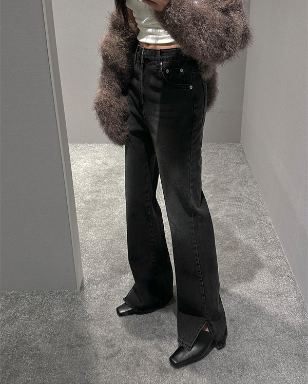 어썸 슬릿 부츠컷 데님팬츠