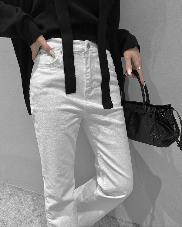 스판 부츠컷 아이보리 팬츠