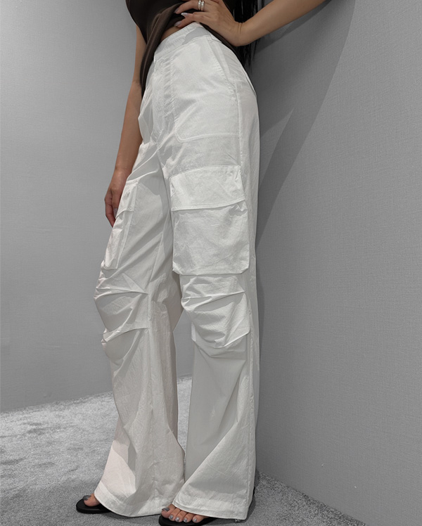 나일론 포켓 와이드 팬츠
