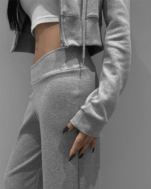 [당일배송] [그레이/차콜] 세이 로우 밴딩 팬츠