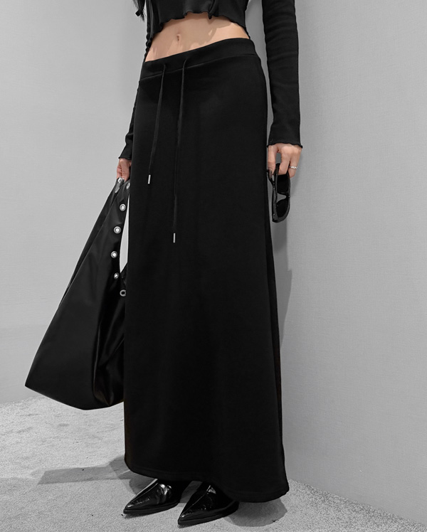 스트링 맥시 밴딩 스커트