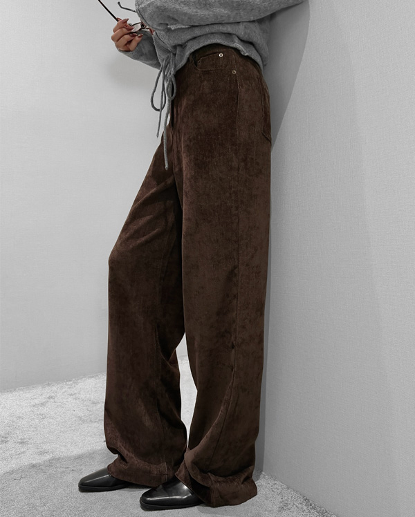 [당일배송] [네이비 S,M/블랙 M/브라운 M]  벨벳 롱 스트레이트 팬츠